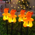 Luces solares de jardín con diseño de hombre de jengibre navideño impermeable para césped - Hombre de jengibre / Funciona con batería