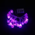 Guirnalda de luces LED de Halloween con murciélagos calaveras calabazas para decoración festiva. - 1,5 m 10 LED (2 pilas AA) / Set 2 (luz púrpura)