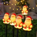 Navidad solar estaca suelo luces jardín césped impermeable LED Santa Claus luz decorativa - Papá Noel / Funciona con batería