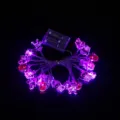 Guirnalda de luces LED de Halloween con colgantes de esqueleto y momia, luz morada a pilas. - 1,5 m 10 LED (2 pilas AA) / Set 1 (luz púrpura)