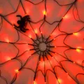 Halloween telaraña LED cadena luces decoración pared colgante accesorios de fiesta aterrorizante - 70 LED Caja de Pilas Impermeable / Naranja