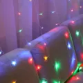 Multi-color LED curtain string lights, colorful decorative lights for bedroom and holiday party. - 4x0.6m 96 LEDs Plug-in / Colorful
