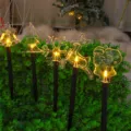 Solair Kerst grasveld paal verlichting buiten 5 in 1 LED decoratieve tuin erf decoratie. - Solar Powered / Gecombineerde verlichting (set van 5)