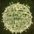 Outdoor waterproof LED rattan ball light for garden yard party holiday tree hanging decor. - 20cm High Brightness Rattan Ball / Warm White
