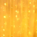 Warm LED curtain string lights variant, ideal for bedroom room decor and holiday background. - 3x3m 300 LEDs Plug-in / Warm White