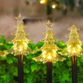 Solare Weihnachtsbaum Bodenleuchten, warme LED Garten Rasenstecker für Festliche Außen Deko. - 3D-Weihnachtsbaum-Lichter (5er-Set)
