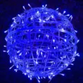 Blue LED Rattan Ball Light Outdoor Waterproof Hanging Fairy Lights for Holiday Tree Decor - 20cm High Brightness Rattan Ball / Blue