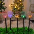 Solar Weihnachts Gartenbeleuchtung 5er Set Santa LED Rasenleuchte fuer Aussen Deko - Rucksack-Weihnachtsmann (5er-Set)