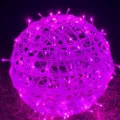 Outdoor waterproof LED rattan ball light, pink fairy string lights for festival decoration. - Pink