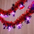 LED Halloween tinsel garland lights string party decor pumpkin black cat hanging spooky props - 2-Battery Box: 1.5m 10 LEDs / Purple