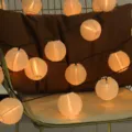 Guirnalda luces LED solar exterior jardin farolillos tela navidad fiesta ambiente. - Guirnalda de luces solar de 5m 20 LED con 8 funciones / Estilo Linterna Blanca
