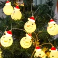 Christmas snowman LED string lights festive holiday tree hanging decorative warm light 1pc - Snowman