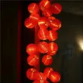 Guirnalda de luces LED solares de linterna roja para decoración de jardín y fiesta navideña. - 3m 20-LED a Pilas / Rojo