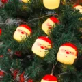 Santa Claus LED string lights for Christmas tree decoration, festive glowing fairy lights. - Bearded Gnome Figure 1