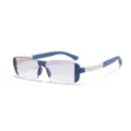 Blaulichtfilter Lesebrille mit stilvollem blau-weissem Rahmen fur klare Sicht im Alltag. - 100 / Blau (Ohne Magnet)