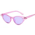 Rosa Katzenauge Sonnenbrille Damen Trend transparente lila Glaeser Sommer Mode Brille Chic - Violetter Rahmen / Violette Gläser