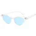 Transparente Cat Eye Sonnenbrille für Damen stilvolle koreanische Mode Brille klare Fassung - Transparenter Rahmen Blaue Gläser