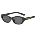 Modische schwarze ovale Sonnenbrille für Damen und Herren, trendige Streetwear UV-Schutz Brille. - Schwarzer Rahmen Graue Gläser