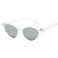 Transparente Cat-Eye Sonnenbrille für Damen, stilvolle graue Gläser UV-Schutz Modischer. - Transparenter Rahmen Silberne Verspiegelte Gläser