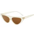 Occhiali da sole a occhio di gatto trendy da donna, montatura trasparente triangolo vintage. - Montatura tè champagne Lente tè