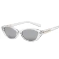 Modische transparente Sonnenbrille, stilvolle PC Sonnenbrille für Outdoor Streetwear. - Transparenter Rahmen Silberne Verspiegelte Gläser