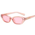 Modische rosa Katzenauge Sonnenbrille fuer Damen stylische Streetwear UV Schutz Brille - Transparentes Rosa