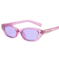 Modische rosa Gestell lila Linsen Sonnenbrille, stylische Streetwear Sonnenbrille für Damen. - Transparentes Violett