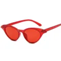Rote Katzenauge Sonnenbrille für Damen transparente Retro Sonnenbrillen Vintage Brille chic - Roter Rahmen Rote Gläser
