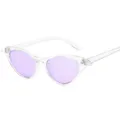 Transparente Katzenauge Sonnenbrille mit lila Gläsern stilvolle Damen Brille für Mode Alltag. - Transparentes Lila