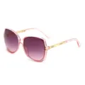 Chic oversized gradient sunglasses for women, stylish pink frame with UV protection. - Transparent Pink Frame Gradient Purple