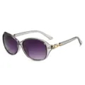 Vrouwen groot montuur verloop zonnebril elegante diamant ovale zonnebril stijlvol. - Transparant Grijs Frame Verloop Grijs