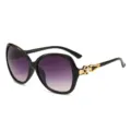 Gafas de Sol Mujer Strass Moda Lentes Degradado Púrpura Lujo Chic Elegante - Montura Negra Lente Gris Degradado
