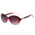 Verloop rode oversize ovale dames zonnebril met schitterende kristallen beugels variant. - Rood Verloop Frame Verloop Paars
