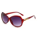 Vrouwen mode oversized zonnebril UV bescherming rode montuur verlooplensen chic bril - Rood Frame / Verloop Grijs
