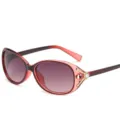 Damen Mode Farbverlauf Sonnenbrille weinrot UV Schutz stilvolle Brille fuer taeglichen Gebrauch - Transparenter Roter Rahmen Verlauf Rot
