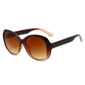 Große braune Sonnenbrille mit Farbverlauf, Vintage runder Rahmen Damen Sonnenbrille chic. - Tee Rahmen Verlauf Tee Gläser