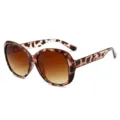 Große Vintage Schildpatt Sonnenbrille für Damen, modische Farbverlauf Braune Gläser. - Schildpatt Rahmen Farbverlauf Tee Linse