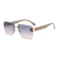 Femme lunettes de soleil sans monture dégradé oversize mode élégantes pour tous les jours. - Café