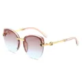 Mode Oversized Farbverlauf Sonnenbrille für Damen und Herren, UV-Schutz Retro - Transparent Tee Rahmen Tee-Blau Gläser