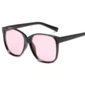 Schwarzer Rahmen rosa Gläser Oversize Sonnenbrille stylische UV Schutz Brille Modell - Schwarzer Rahmen Rosa Gläser