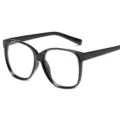 Klassische schwarze Brillengestell Variante, stilvolle Oversize Brille fuer Alltag Mode - Schwarzer Rahmen Klare Gläser