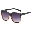 Modische Sonnenbrille mit schwarzem Schildpatt-Farbverlauf, UV-Schutz für Damen und Herren - Schwarz Schildpatt Verlauf Grau