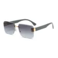 Lunettes de soleil sans monture tendance pour femme avec verres dégradés et style chic. - Gris
