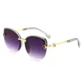 Modische Damen Sonnenbrille Oversized Vintage Farbverlauf UV Schutz Cat Eye Brille - Durchscheinender Grauer Rahmen Verlaufsgraue Gläser