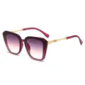 Korean style oversized gradient sunglasses for women, trendy UV protection chic eyewear. - Purple Frame Gradient Purple Lenses