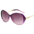 Occhiali da sole da donna retrò sfumati con montatura viola e stanghette in metallo. - Montatura Viola Sfumata
