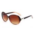 Mujer moda gafas de sol degradadas con pedrería decoración lateral protección UV grande - Montura Té Lente Té Degradado