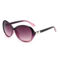 Gafas de sol para mujer grandes degradadas con brillantes y pedrería elegante en las patillas - Montura Púrpura Degradado Lentes Grises Dobles