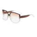 Oversized polygonal gradient sunglasses for women and men, stylish runway street fashion shades. - Tea Frame Gradient Tea Lens