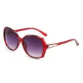 Damen Retro Oversized Sonnenbrille Mode Strass Roter Rahmen Verlaeuft Sonnenglaeser - Roter Rahmen Doppelte Graue Gläser
